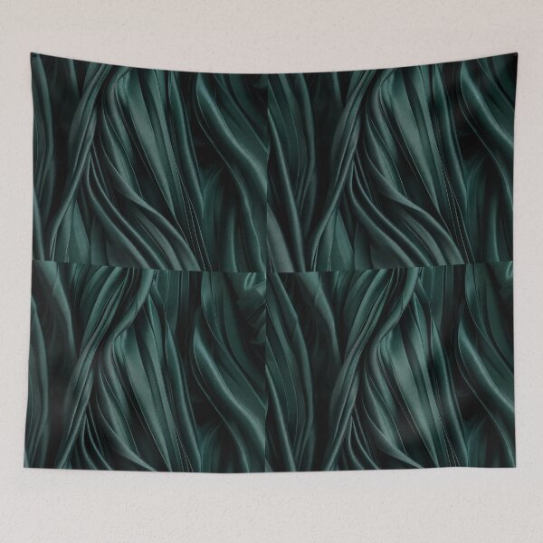 Item preview, Emerald Pleated Satin Fabric Pattern designed and sold by frumixart.