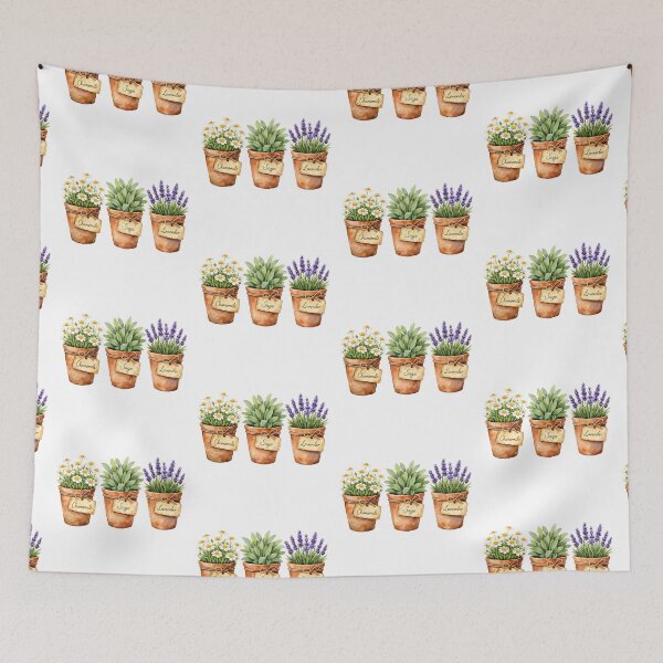 Item preview, Watercolor Herbs in the Pots  designed and sold by silviaol.