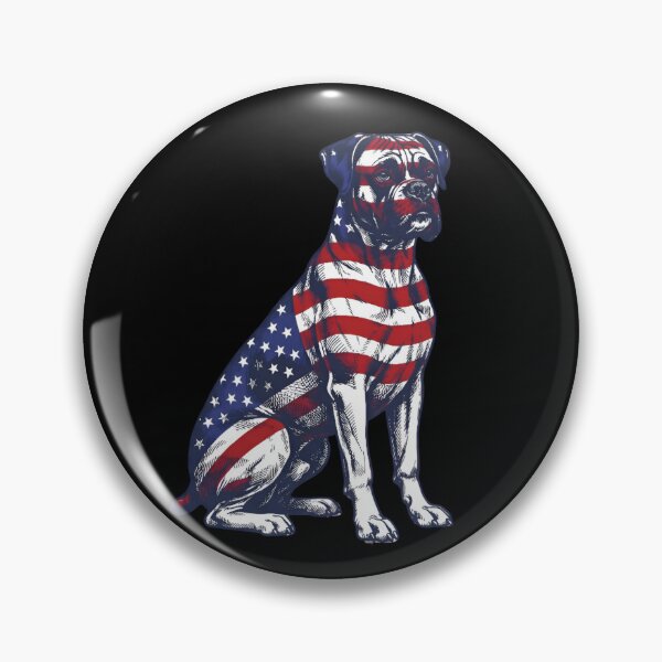 Item preview, Sitting Boxer Dog Patriotic USA Artwork designed and sold by JessArty ⭐⭐⭐⭐⭐.