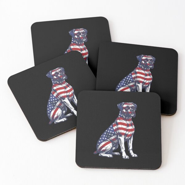 Item preview, Sitting Boxer Dog Patriotic USA Artwork designed and sold by JessArty ⭐⭐⭐⭐⭐.