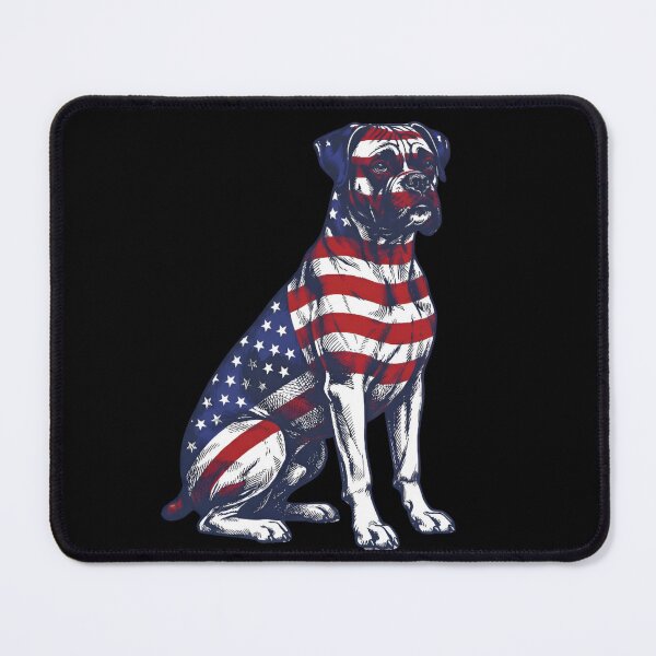 Item preview, Sitting Boxer Dog Patriotic USA Artwork designed and sold by JessArty ⭐⭐⭐⭐⭐.