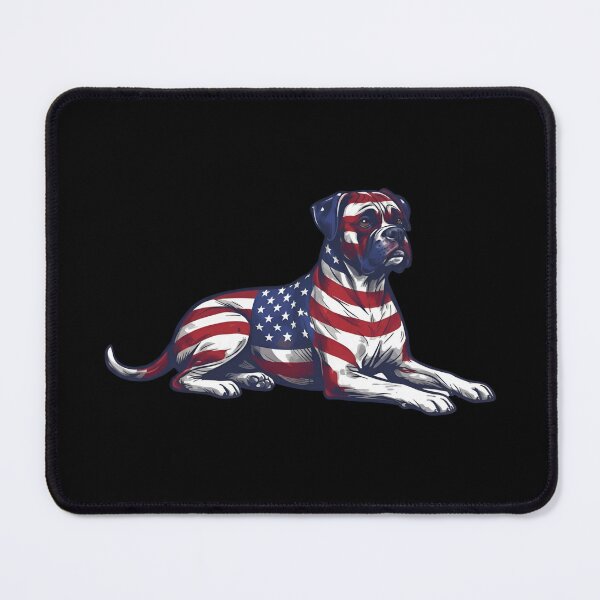 Item preview, Relaxed Boxer Dog USA Flag Patriotic Art designed and sold by JessArty ⭐⭐⭐⭐⭐.