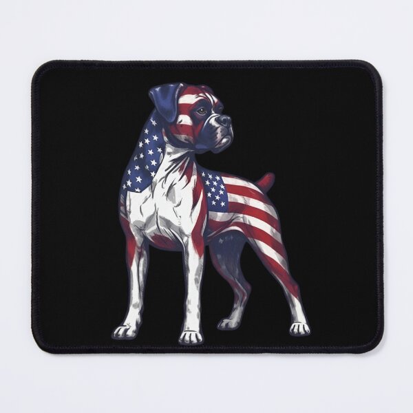 Item preview, Standing Boxer Dog American Flag Design designed and sold by JessArty ⭐⭐⭐⭐⭐.