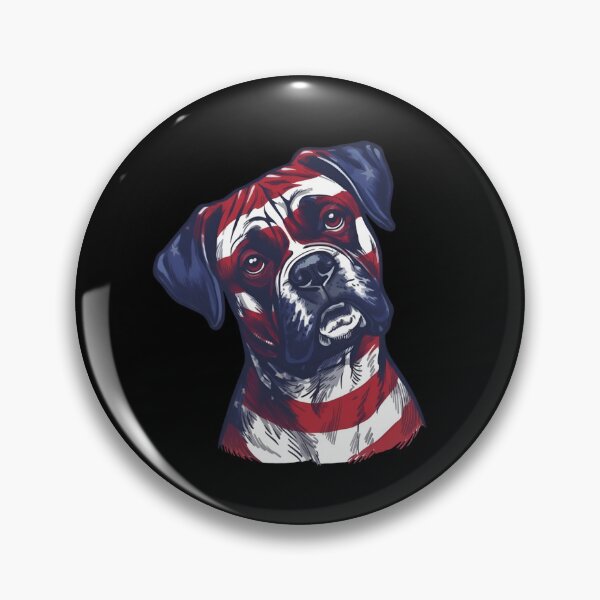 Item preview, Patriotic Boxer Dog Portrait USA Flag Art designed and sold by JessArty ⭐⭐⭐⭐⭐.