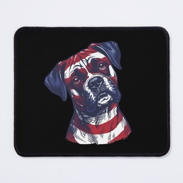 Item preview, Patriotic Boxer Dog Portrait USA Flag Art designed and sold by JessArty ⭐⭐⭐⭐⭐.
