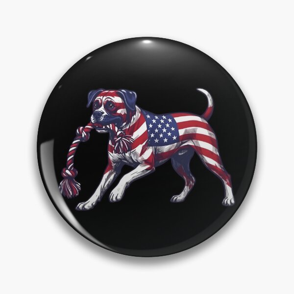 Item preview, Patriotic Boxer Dog Playing Rope USA Art designed and sold by JessArty ⭐⭐⭐⭐⭐.