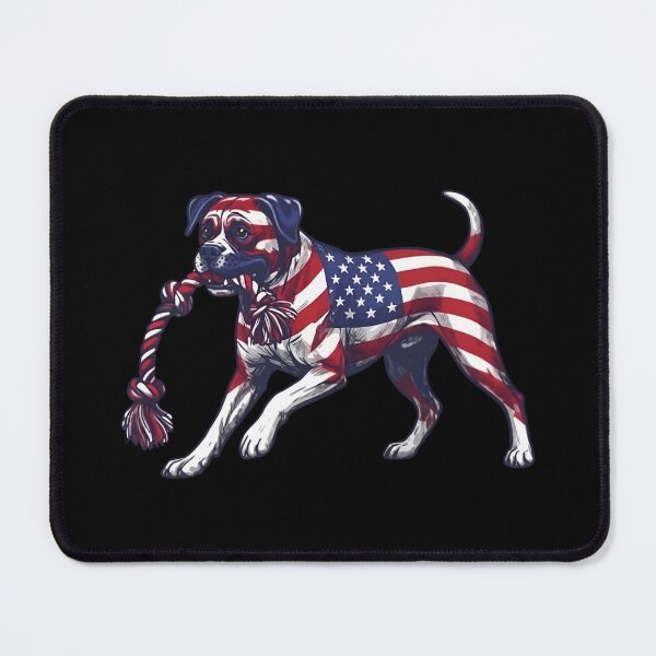 Item preview, Patriotic Boxer Dog Playing Rope USA Art designed and sold by JessArty ⭐⭐⭐⭐⭐.