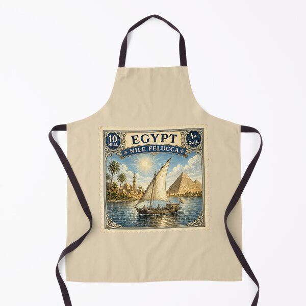Item preview, Egypt Nile Felucca Vintage Stamp designed and sold by Myra365Art.