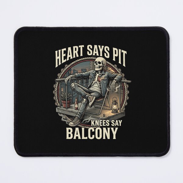 Item preview, Heart Says Pit Knees Say Balcony Skeleton T-Shirt Funny Metalhead Concert designed and sold by Cree8if.