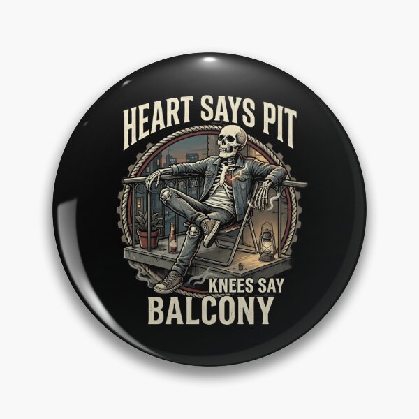 Item preview, Heart Says Pit Knees Say Balcony Skeleton T-Shirt Funny Metalhead Concert designed and sold by Cree8if.