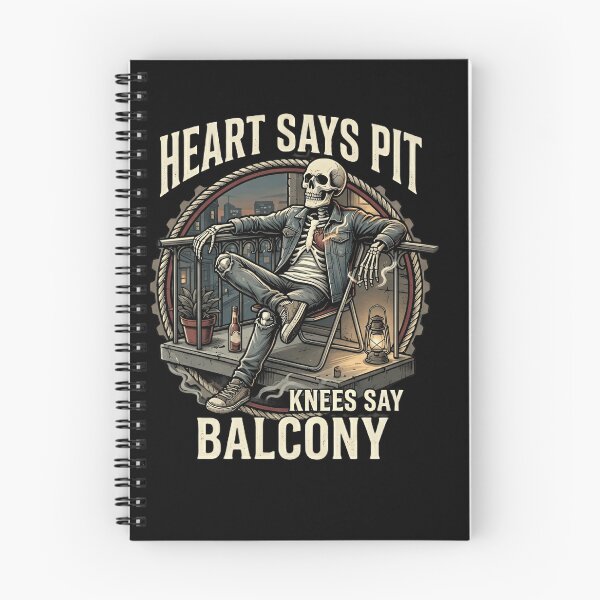 Item preview, Heart Says Pit Knees Say Balcony Skeleton T-Shirt Funny Metalhead Concert designed and sold by Cree8if.