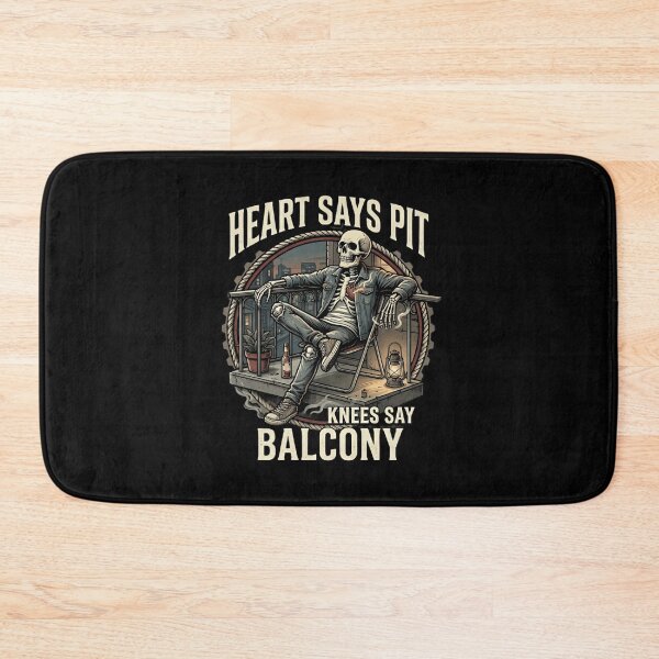 Item preview, Heart Says Pit Knees Say Balcony Skeleton T-Shirt Funny Metalhead Concert designed and sold by Cree8if.