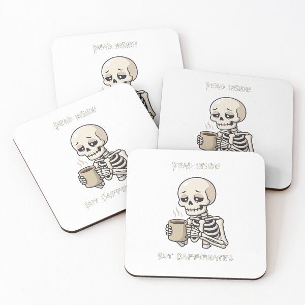 Item preview, Dead Inside But Caffeinated Skeleton Coffee - Dark Humor Design designed and sold by InfiniteOrbit.