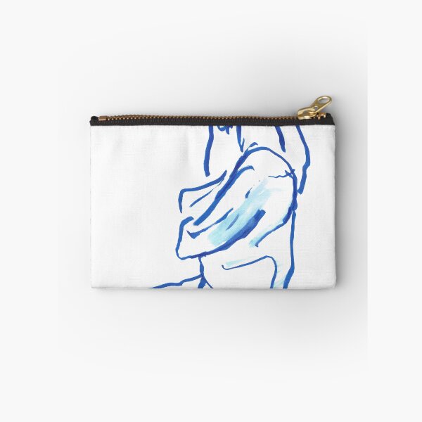 Item preview, Kneeling Figure in Blue — Ink and Wash Drawing designed and sold by essentialink.