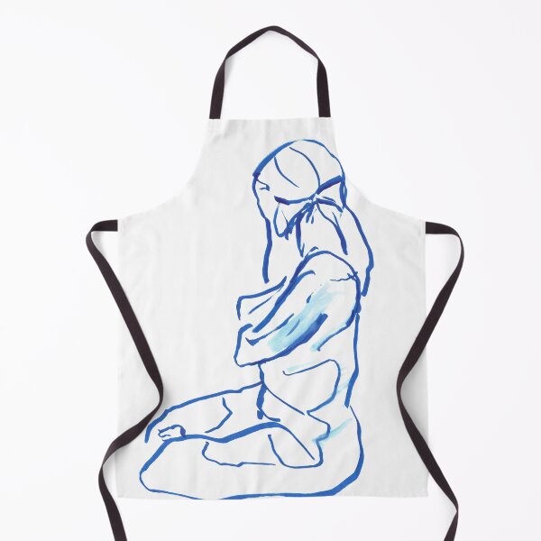 Item preview, Kneeling Figure in Blue — Ink and Wash Drawing designed and sold by essentialink.