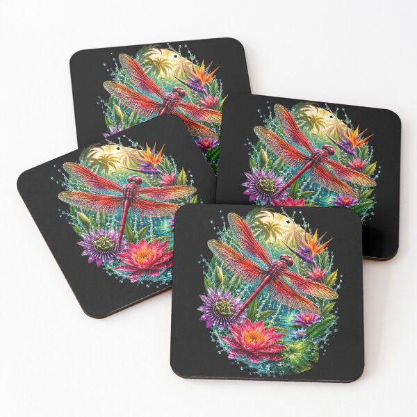 Item preview, Scarlet Dragonfly Tropical Water Garden designed and sold by CreationbyVona.