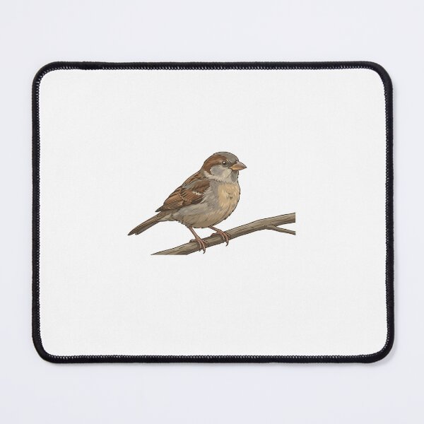 Item preview, Cute Sparrow Perched on a Branch Nature Illustration designed and sold by nvrprooo.