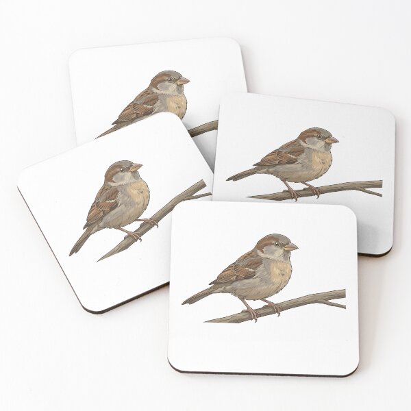Item preview, Cute Sparrow Perched on a Branch Nature Illustration designed and sold by nvrprooo.