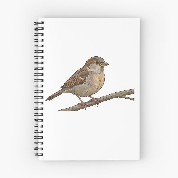 Item preview, Cute Sparrow Perched on a Branch Nature Illustration designed and sold by nvrprooo.