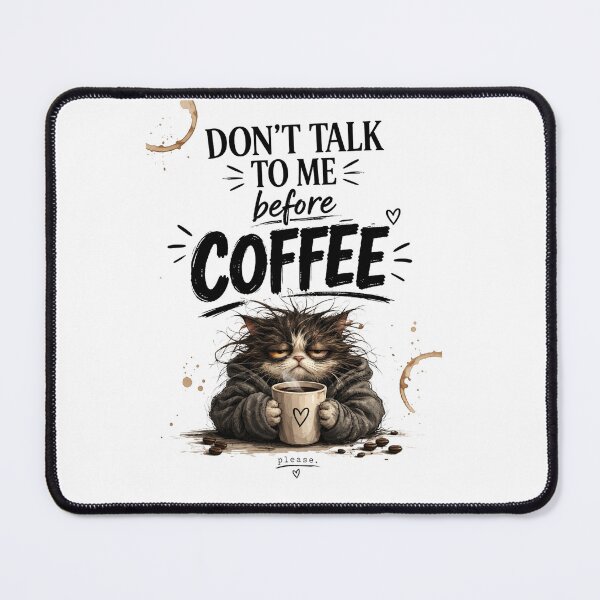 Item preview, Don't Talk To Me Before Coffee Funny Grumpy Cat Quote designed and sold by VeloraCrafts.
