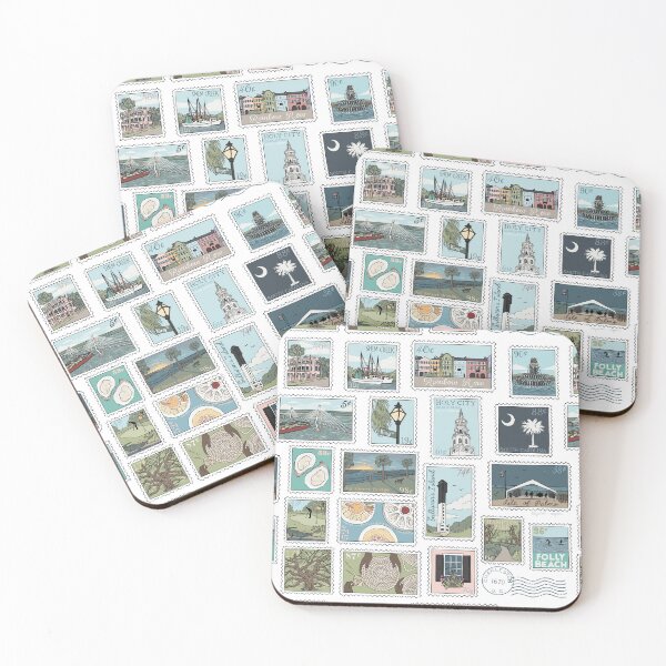 Item preview, Charleston, South Carolina Stamps Illustration designed and sold by Elizabeth Weglein.