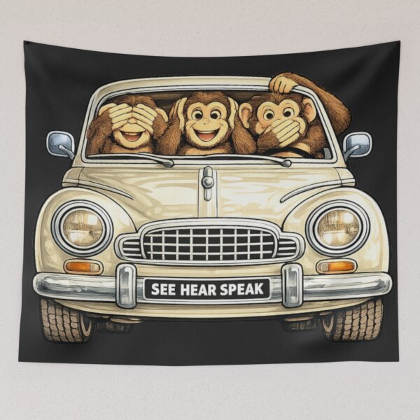 Item preview, Three Wise Monkeys in a car designed and sold by JamesDunican.
