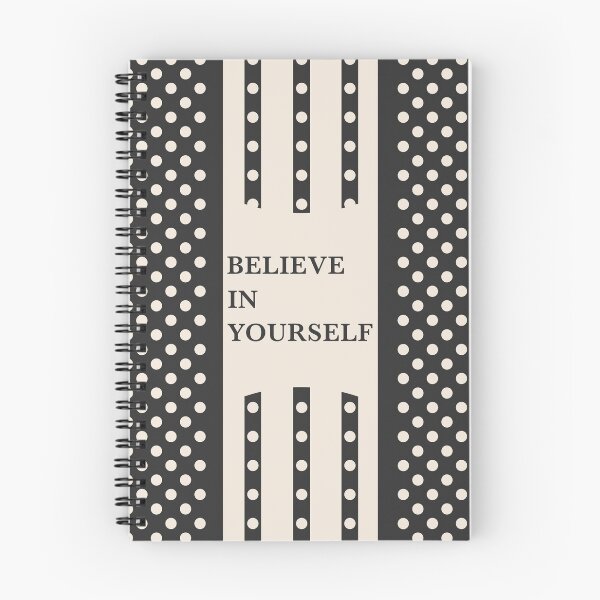 Item preview, Believe In Yourself – Black Polka Dot Inspirational Notebook, Phone Case & Greeting Card designed and sold by Fezzyboo.