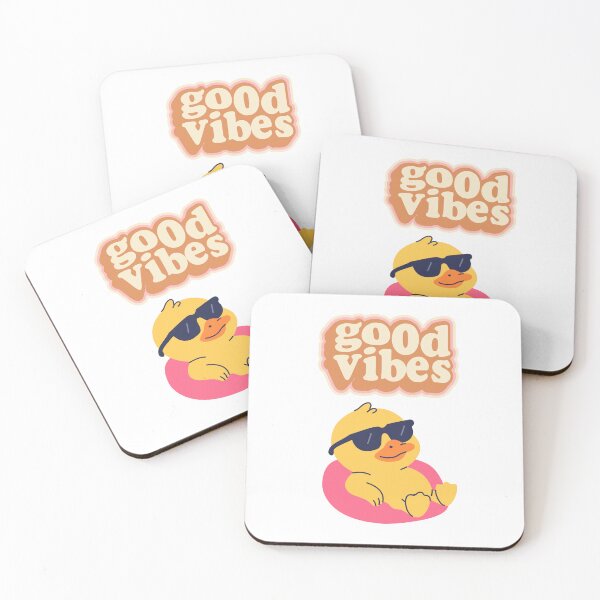 Item preview, Cute Summer Duck with Good Vibes designed and sold by INK-ORA.