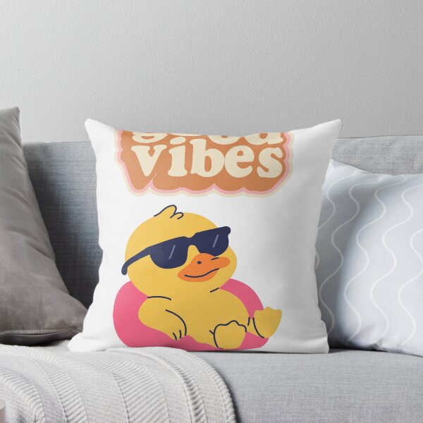Item preview, Cute Summer Duck with Good Vibes designed and sold by INK-ORA.