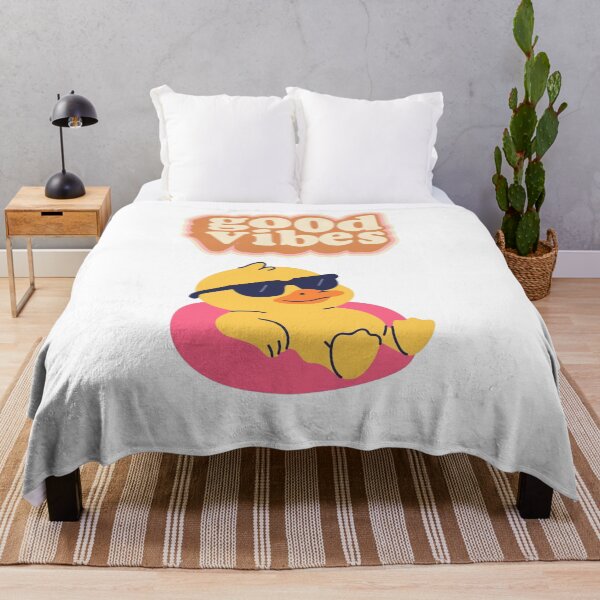Item preview, Cute Summer Duck with Good Vibes designed and sold by INK-ORA.