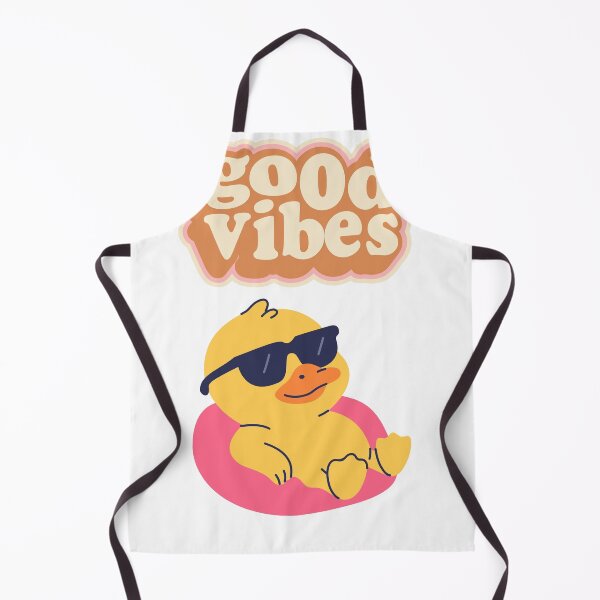 Item preview, Cute Summer Duck with Good Vibes designed and sold by INK-ORA.