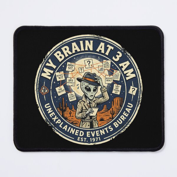 Item preview, My Brain At 3 AM – Funny Alien Overthinking Vintage Retro Design designed and sold by Cary-s.