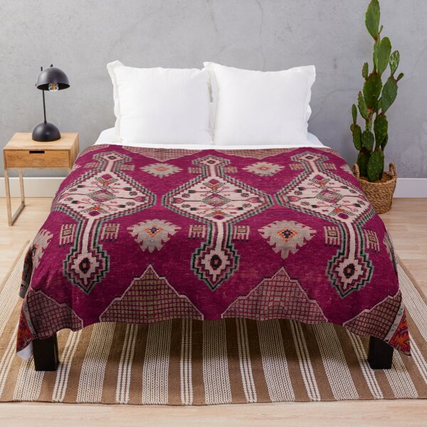Item preview, Moroccan Tribal Geometric Pattern in Magenta and Crimson designed and sold by SpaceBazaar.