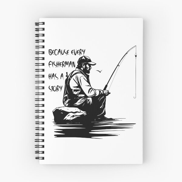 Item preview, "Because every fisherman has a story" fishing illustration  designed and sold by Art-Horizon.