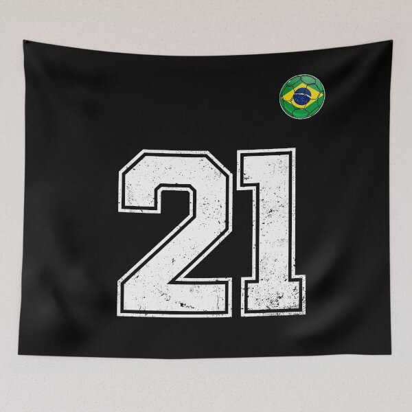 Item preview, Number 21 Brazil Futbol Football Brazilian soccer Flag Jersey designed and sold by RoyesButler.