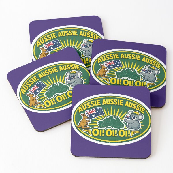 Item preview, Aussie Aussie Aussie Oi Oi Oi! | Australia Pride Kangaroo & Koala Green designed and sold by RockyLambda.