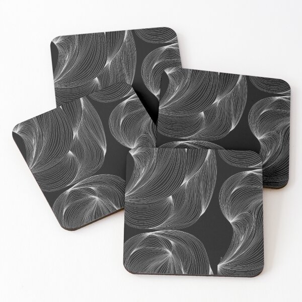 Item preview, Biomorphic Wave — Abstract Flow Black White Line Art designed and sold by SaharArtwork.