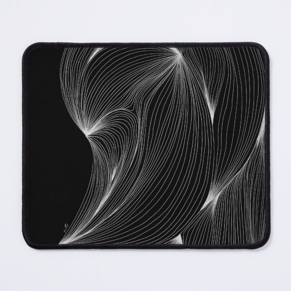 Item preview, Biomorphic Wave — Abstract Flow Black White Line Art designed and sold by SaharArtwork.