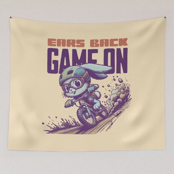 Item preview, Ears Back Game On Bunny Mountain Bike Adventure Design designed and sold by Sachie's Studio.