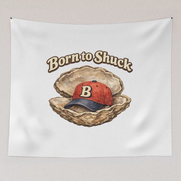 Item preview, Born to Shuck Oyster Baseball Pun designed and sold by Dresut.