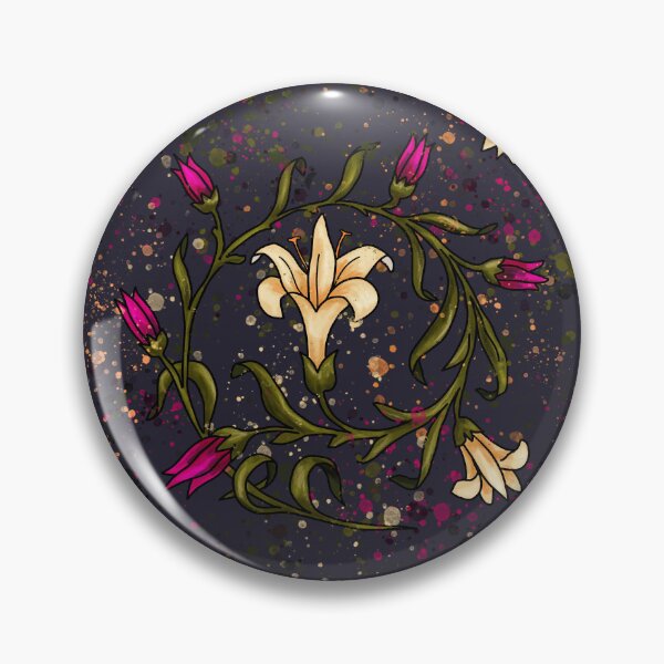 Item preview, Baroque lily flowers on purple background - Victorian floral designed and sold by NadiaChevrel.