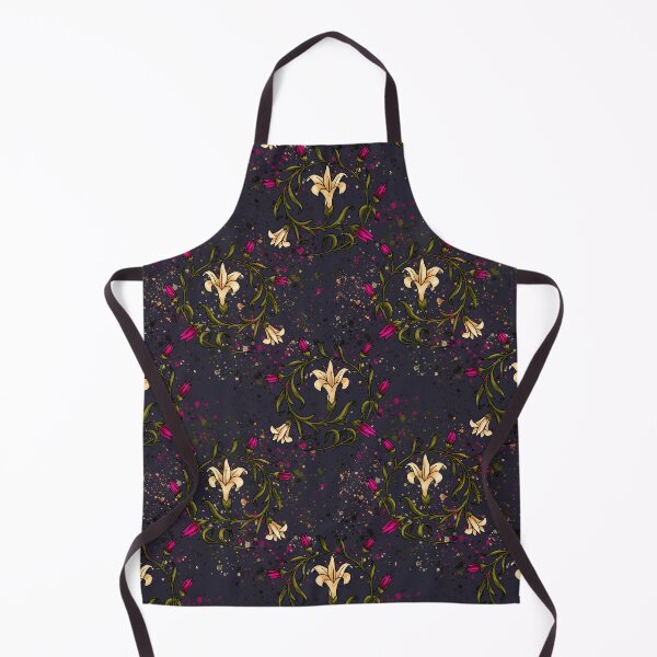 Item preview, Baroque lily flowers on purple background - Victorian floral designed and sold by NadiaChevrel.