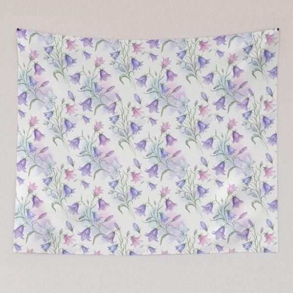 Item preview, Watercolor Pink and Purple Bellflowers  designed and sold by silviaol.