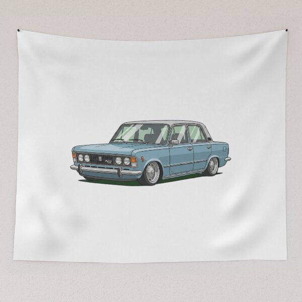 Item preview, Classic Fiat 125p Lowered – Vintage Polish Fiat Sedan Retro Car Design designed and sold by ArcticFoxStudio.