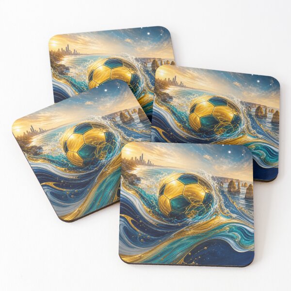 Item preview, Ocean Waves Australia Soccer Fan Art | Illustration | 2026 Soccer Tournament designed and sold by BrickByDream.