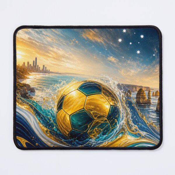 Item preview, Ocean Waves Australia Soccer Fan Art | Illustration | 2026 Soccer Tournament designed and sold by BrickByDream.