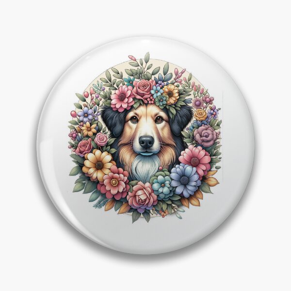 Item preview, Floral Dog Portrait designed and sold by SiarheiYur.