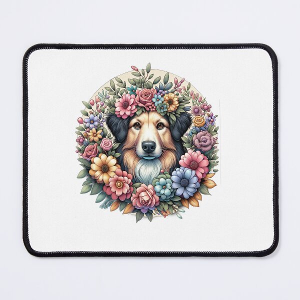 Item preview, Floral Dog Portrait designed and sold by SiarheiYur.