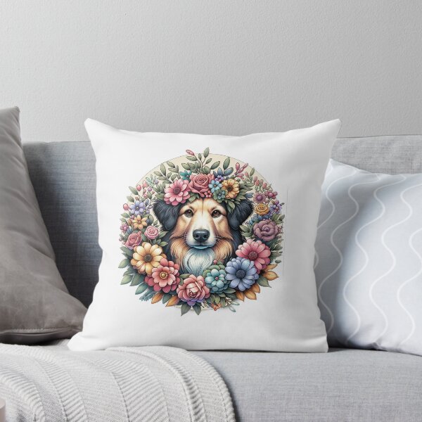 Item preview, Floral Dog Portrait designed and sold by SiarheiYur.