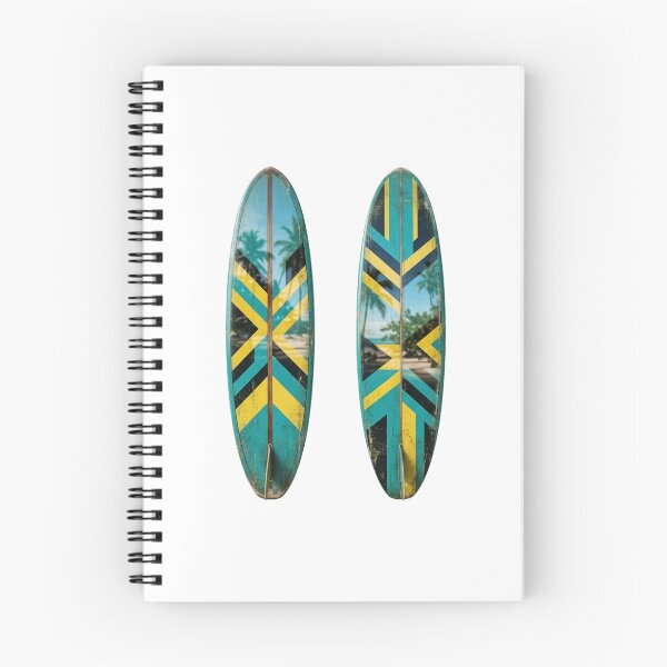 Item preview, Retro Bahamas Flag Color Surfboard Tropical Art designed and sold by DuckOddity.